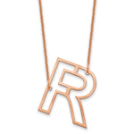 14K Rose Gold Sideways Cut-out Initial A Necklace view