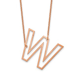 14K Rose Gold Sideways Cut-out Initial A Necklace view