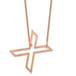 14K Rose Gold Sideways Cut-out Initial A Necklace view