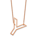 14K Rose Gold Sideways Cut-out Initial A Necklace view