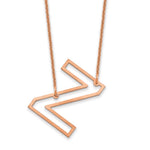 14K Rose Gold Sideways Cut-out Initial A Necklace view