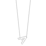 14k White Gold Sideways Cut-out Initial A Necklace view 2