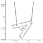 14k White Gold Sideways Cut-out Initial A Necklace view 3