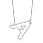 14K White Gold Sideways Cut-out Initial A Necklace view