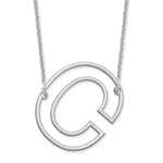 14K White Gold Sideways Cut-out Initial A Necklace view