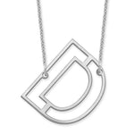 14K White Gold Sideways Cut-out Initial A Necklace view