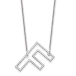 14K White Gold Sideways Cut-out Initial A Necklace view