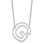 14K White Gold Sideways Cut-out Initial A Necklace view