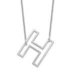 14K White Gold Sideways Cut-out Initial A Necklace view