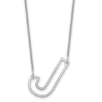 14K White Gold Sideways Cut-out Initial A Necklace view
