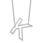 14K White Gold Sideways Cut-out Initial A Necklace view