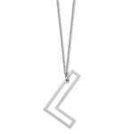 14K White Gold Sideways Cut-out Initial A Necklace view