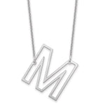 14K White Gold Sideways Cut-out Initial A Necklace view