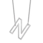 14K White Gold Sideways Cut-out Initial A Necklace view