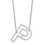 14K White Gold Sideways Cut-out Initial A Necklace view
