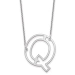 10K White Gold Sideways Cut-out Initial A Necklace view