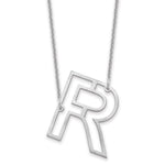 14K White Gold Sideways Cut-out Initial A Necklace view