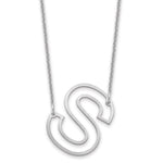 14K White Gold Sideways Cut-out Initial A Necklace view