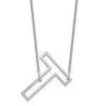 14K White Gold Sideways Cut-out Initial A Necklace view