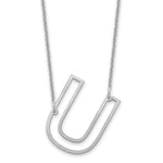 14K White Gold Sideways Cut-out Initial A Necklace view