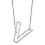 14K White Gold Sideways Cut-out Initial A Necklace view
