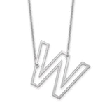 14K White Gold Sideways Cut-out Initial A Necklace view