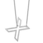 14K White Gold Sideways Cut-out Initial A Necklace view