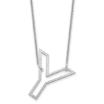 14K White Gold Sideways Cut-out Initial A Necklace view