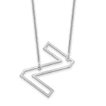 14K White Gold Sideways Cut-out Initial A Necklace view
