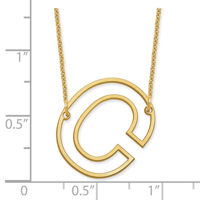 14K Yellow Gold Sideways Cut Out Initial C Necklace