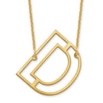 10K Yellow Gold Sideways Cut-out Initial A Necklace view