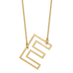 14K Yellow Gold Sideways Cut-out Initial A Necklace view