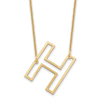 10K Yellow Gold Sideways Cut-out Initial A Necklace view