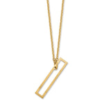 14K Yellow Gold Sideways Cut-out Initial A Necklace view