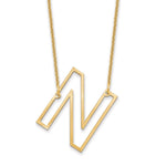 10K Yellow Gold Sideways Cut-out Initial A Necklace view