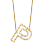 10K Yellow Gold Sideways Cut-out Initial A Necklace view