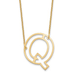 10K Yellow Gold Sideways Cut-out Initial A Necklace view