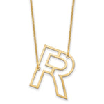 14K Yellow Gold Sideways Cut-out Initial A Necklace view
