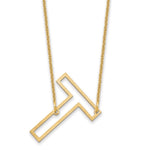 14K Yellow Gold Sideways Cut-out Initial A Necklace view