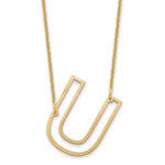 14K Yellow Gold Sideways Cut-out Initial A Necklace view