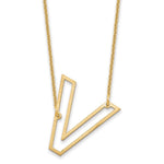 14K Yellow Gold Sideways Cut-out Initial A Necklace view