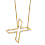 14K Yellow Gold Sideways Cut-out Initial A Necklace view