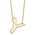 10K Yellow Gold Sideways Cut-out Initial A Necklace view