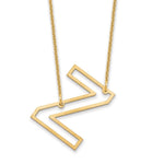 14K Yellow Gold Sideways Cut-out Initial A Necklace view