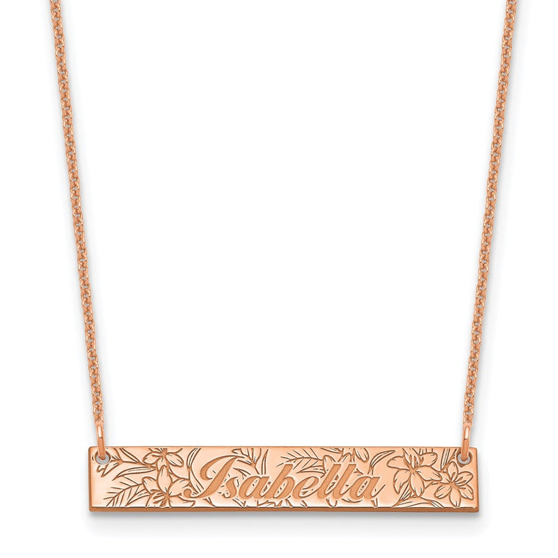 14K rose gold birth flower necklace