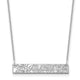 14K White Gold Name and Birth Flower Bar Necklace