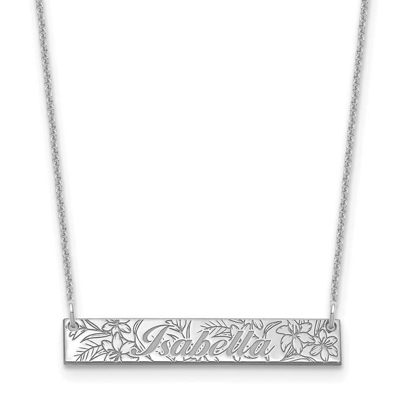 14K white gold birth flower necklace