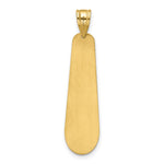 14K Yellow Gold Brushed Name and Birth Flower Pendant view