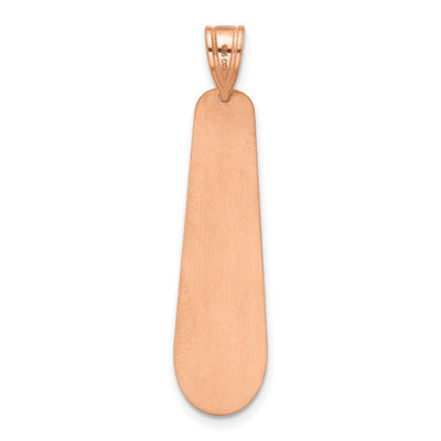 14K Rose Gold Brushed Name and Birth Flower Pendant