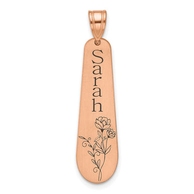 14K rose gold birth flower pendant